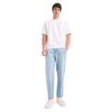DeFacto%100 Pamuk Relax Fit Geniş Paça Jean Kar Yıkamalı Pantolon, 36, E1376AX25SM, Mavi-NM39, Erkek