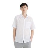 DeFacto%100 Pamuk Relax Fit Polo Yaka Kısa Kollu Beyaz Gömlek, S, C7598AX24SM, Beyaz-WT34, Erkek