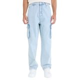 DeFacto%100 Pamuk Relax Fit Rahat Kesim Geniş Paça Kargo Cepli Jean Pantolon, 34, C7376AX24AU, Mavi-NM39, Erkek