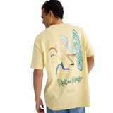 DeFacto%100 Pamuk Rick and Morty Boxy Fit Bisiklet Yaka Baskılı Tişört, S, F8138AX26SP, Sarı-YL83, Erkek