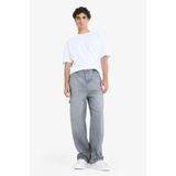 DeFacto%100 Pamuk Skater Fit Geniş Kalıp Yüksek Bel Geniş Paça Jean Pantolon, 32, F3927AX25SM, Gri-NM55, Erkek