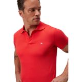 DeFacto%100 Pamuk Slim Fit Polo Yaka Nakışlı Kısa Kollu Tişört, S, D7665AX25SP, Kırmızı-RD28, Erkek