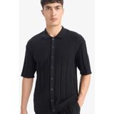 DeFacto%100 Pamuk Standart Fit Polo Yaka Kısa Kollu Siyah Triko Tişört, XL, E4605AX25SM, Siyah-BK27, Erkek