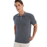 DeFacto%100 Pamuk Standart Fit Polo Yaka Kısa Kollu Triko Tişört, XL, E5866AX25SP, Antrasit-AR141, Erkek