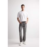 DeFacto%100 Pamuk Straight Fit Normal Kalıp Normal Bel Boru Paça Jean Pantolon, 28, D1812AX24WN, Gri, Erkek