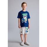 DeFacto%100 Pamuk Super 1 Takım Lisanslı Regular Fit Elastik Bel 2'li Lacivert Pijama Takımı Erkek Çocuk H7975A826HS