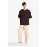 DeFacto%100 Pamuk Tapered Wide Leg Fit Geniş Paça Jean Pantolon, 30, F8365AX25AU, Bej-BG700, Erkek