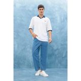 DeFacto%100 Pamuk Tapered Wide Leg Fit Geniş Paça Jean Yıkamalı Pantolon, 36, G2467AX25AU, Mavi-NM28, Erkek