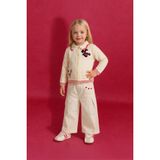 DeFacto%100 Pamuk Wide Leg Nakışlı Esnek Bantlı Paça Gabardin Pantolon Kız Bebek G7455A526SP