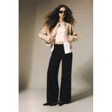 DeFacto%100 Pamuk Wide Leg Normal Bel Gabardin Pantolon, 38, E4381AX26SP, Siyah, Kadın
