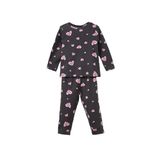 DeFacto%100 Pamuklu Kalp Desenli Beli Lastikli Pijama Takımı Kız Bebek