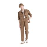 DeFacto%100 Pamuklu Loose Fit Beli Lastikli Erkek Çocuk Pantolon, 11-12 Yaş, D9850A825SP, Bej-BG80, Erkek Çocuk