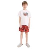 DeFacto%100 Pamuklu Marvel Comıcs Beli Lastikli Pijama Takımı Erkek Çocuk
