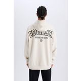 DeFactoFit NBA Brooklyn Nets Oversize Geniş Kalıp Kapüşonlu Skuba Dalgıç Kumaş Sporcu Sweatshirt