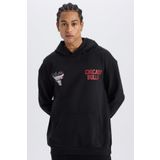 DeFactoFit NBA Chicago Bulls Boxy Fit Kapüşonlu Kalın Sporcu Sweatshirt