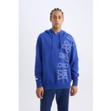 DeFactoFit NBA Miami Heat Oversize Fit Geniş Kalıp Kapüşonlu Kalın Sweatshirt