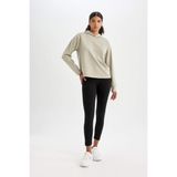 DeFactoFit Siyah Yüksek Bel Beli Saran Pamuklu Basic Düz Sporcu Tayt Z6327AZ24AU - XL - Siyah-BK81