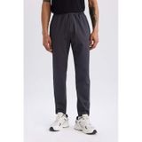 DeFactoFit Sporcu Jogger Eşofman Altı Slim Fit Dar Kesim Standart Paça Skuba Dalgıç Kumaş Beli Lastikli Düz Paça E3930AX24WNAR206 Antrasit