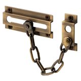 Defender Security U 9913 Zincir Kapı Koruması - Kapı Zincir Kilidi, Kapı ve Ev Güvenliği için, 3-5/16 inç, Sağlam Pirinç Yapı ve Antika Kaplama