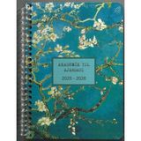 Deffter 15X21.5 Spiralli Sert Kapak Akademik Yıl Ajandası - Almond Blossom (Van Gogh) 2025-2026 - 1 Adet - --