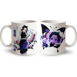 Define Moyas Demon Slayer Shinobu Porselen Kupa Bardak – Anime Tasarım – Çift Taraflı Baskı - 1 Adet - 330 ml