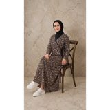 Defka %100 Pamuklu Tek Parça Namaz Elbisesi - Doğal ve Terletmez Kumaş - 4XL - Kahve
