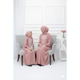 Defka Anne Kız Takım Şallı Namaz Elbisesi Takımı - Pembe - 2XL
