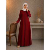 Defka Fermuarlı Kadın Namaz Elbisesi Yazlık Hafif Kumaş Tesettür Ferace - 2XL - 4VB-Kırmızı