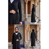 Defka Yandan Bağlamalı Kruveze Rahat Kesim Kadın Namaz Elbisesi/sabahlık - Siyah
