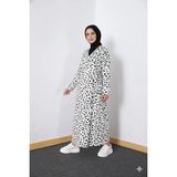 Defka Yandan Bağlamalı Pamuklu Kumaş Kadın Namaz Elbisesi Sabahlık - Beyaz - 2XL