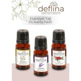 Deflina Kozmetik 3'lü Avantaj Set2 Esansiyel Uçucu Yağ Aromaterapi Difüzör Esansı Hava Nemlendirici Oda Kokusu 3X10ML. Doğal ortam
