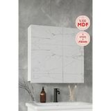 Defne 60x60 Cm Aynalı %100 Mdf Banyo Üst Dolap Beyaz