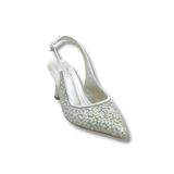 Defne 801-26 İncili Taşlı Saten İnce Topuk Kadın Stiletto