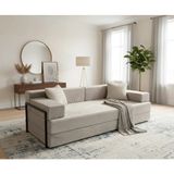 Defne Aktivite Koltuğu Kanepe Koltuk Yataklı Kanepe Üçlü Koltuk Fitilli Kadife Üçlü Kanepe (Gri) (90X200CM)