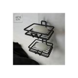 DEFNE AVM Yapışkanlı 2 li set sabunluk banyo mutfak lavabo metal katı sabunluk siyah