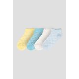 Defne Baby 4 Çift Yazlık Pamuklu Kız Çocuk Patik Çorabı - 5 - 6 Yaş - Çok Renkli
