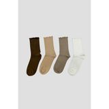 Defne Baby Kız Çocuk Basic Premium Pamuklu Soket Çorap Seti - 9-10 Yaş - Renkli