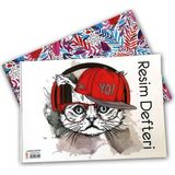 Defne Karton Kapak Spiralli Resim Defteri 24X34 cm 15 Yp 1 Düzine ( 12 'li Paket )
