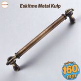 Defne Metal Eskitme Antik Sarı Kulp 160 Mm Mobilya Çekmece Mutfak Dolabı Dolap Kulpları Kulb Kulpu