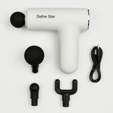 Defne Star NG-SM003 Titreşimli Masaj Aleti | 5 Hız Ayarı – 4 Masaj Başlığı – 1800MAH Şarjlı Sessiz Motor | Kas Rahatlatıcı Masaj Tabancası - Beyaz