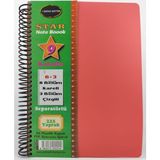 Defne Star Spiralli A4 Plastik Kapak Ayraçlı Defter 6 Kareli+3 Çizgili 225 Yaprak