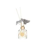 Defne Store 130 ml Elips Cam Şişe Seramik Çiçek Taşlı Bambu Çubuklu Black Orchid Oda Kokusu - Çok Renkli