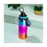Defne Store 1395-2 Paslanmaz Çelik Sızdırmaz Çift Katmanlı Taşıma Askılı Çay Kahve Termosu Mavi 700 ml - Çok Renkli