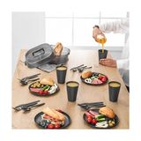 Defne Store 21 Parça Lüks Piknik Sepeti Seti - 4 Kişilik - Kapaklı Saklama Kabı Özellikli Taşıma Çantası - Çok Renkli