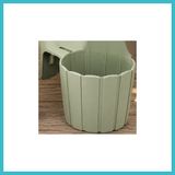 Defne Store 3D Baskı Askılı Balkon Saksısı Dikey Çizgili Dekoratif Çiçek ve Aromatik Bitki Saksısı - Adaçayı Yeşili Dfnbez