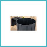 Defne Store 3D Baskı Askılı Balkon Saksısı Dikey Çizgili Dekoratif Çiçek ve Aromatik Bitki Saksısı - Antrasit Dfnbez