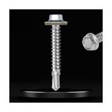 Defne Store 5.5X38 mm 100 Adet Akıllı Metal Trapez Çatı Vidası Paket Matkap Uçlu Sac Vida Çatı Panel Ağaç Vidası - Çok Renkli