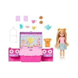 Defne Store Aile ve Dostlar Çay Partisi Açılır Oyun Seti, Sarışın Küçük Bebek, Dönüşen Piknik Sepeti ve 10'dan Fazla Aksesuar, JJB40 - Çok Renkli