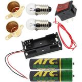 Defne Store Ampul, Seri ve Paralel Basit Elektrik Devresi 1 Paket Deney Seti Sarı Mini Duy 2 Adet Mini 2 Adet Anahtar Iş Eğitimi Seti - Çok Renkli