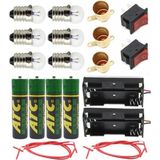 Defne Store Ampul, Seri ve Paralel Basit Elektrik Devresi 1 Paket Deney Seti Sarı Mini Duy 6 Adet Mini 3 Adet Anahtar Iş Eğitimi Seti - Çok Renkli